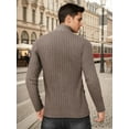 thumbnail image 3 of OALUXE Turtleneck Ribbed Long Sleeve Shirts for Mens Undershirts Knit Thermal Fitted Basic Tops, 3 of 7