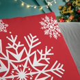 thumbnail image 6 of Christmas Throw Pillow Covers Decorative 16 X 16 Inches Pack of 2 Cozy Fleece Snowflakes Cushion Cases for Couch Sofa Bed Living Room Christmas Red, 6 of 6