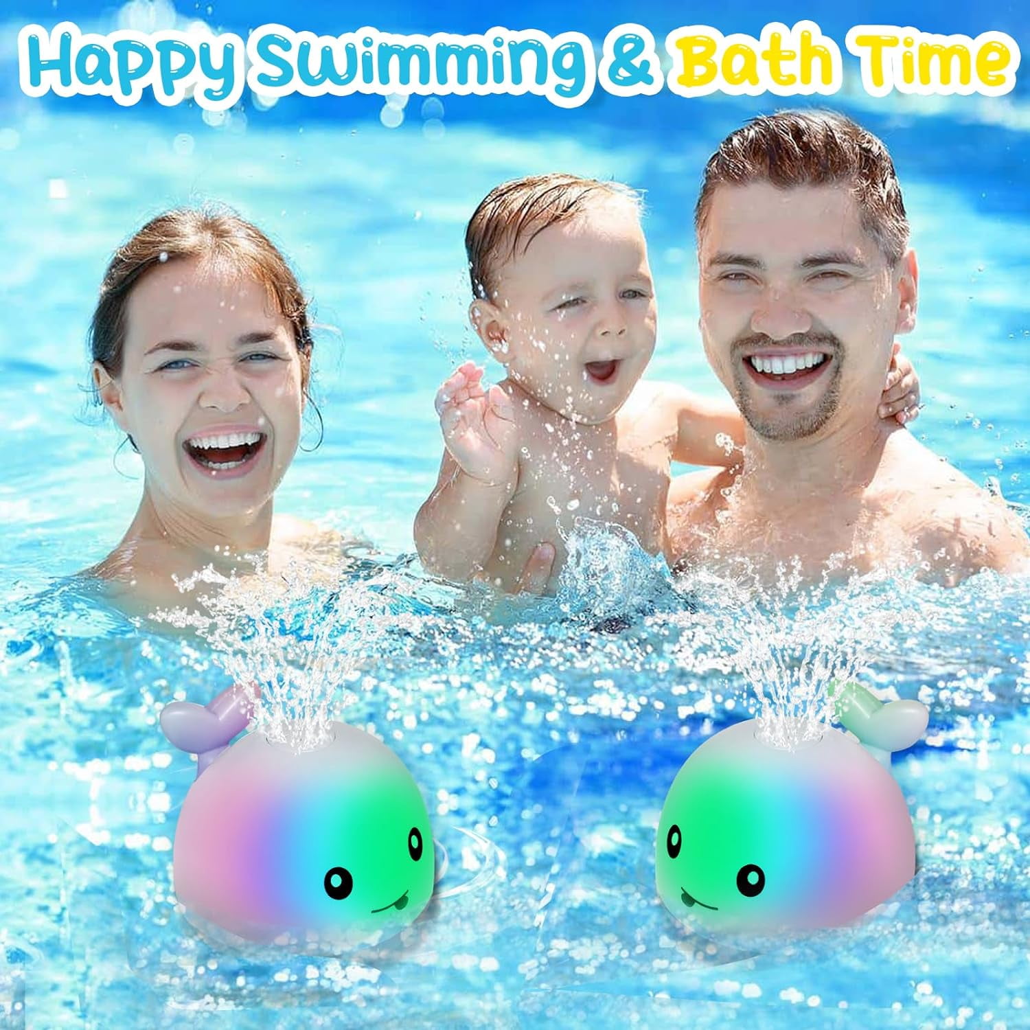Whale Bath Toy Sprinkler - Bath Toys for Toddlers 1-3 - Light Up Water Bath Toy - Bathtub Toys for Infants 6-12 Months Toddlers Age 2-4 Birthday Gift for 1 2 3 4 5 Year Old Boys Girlds