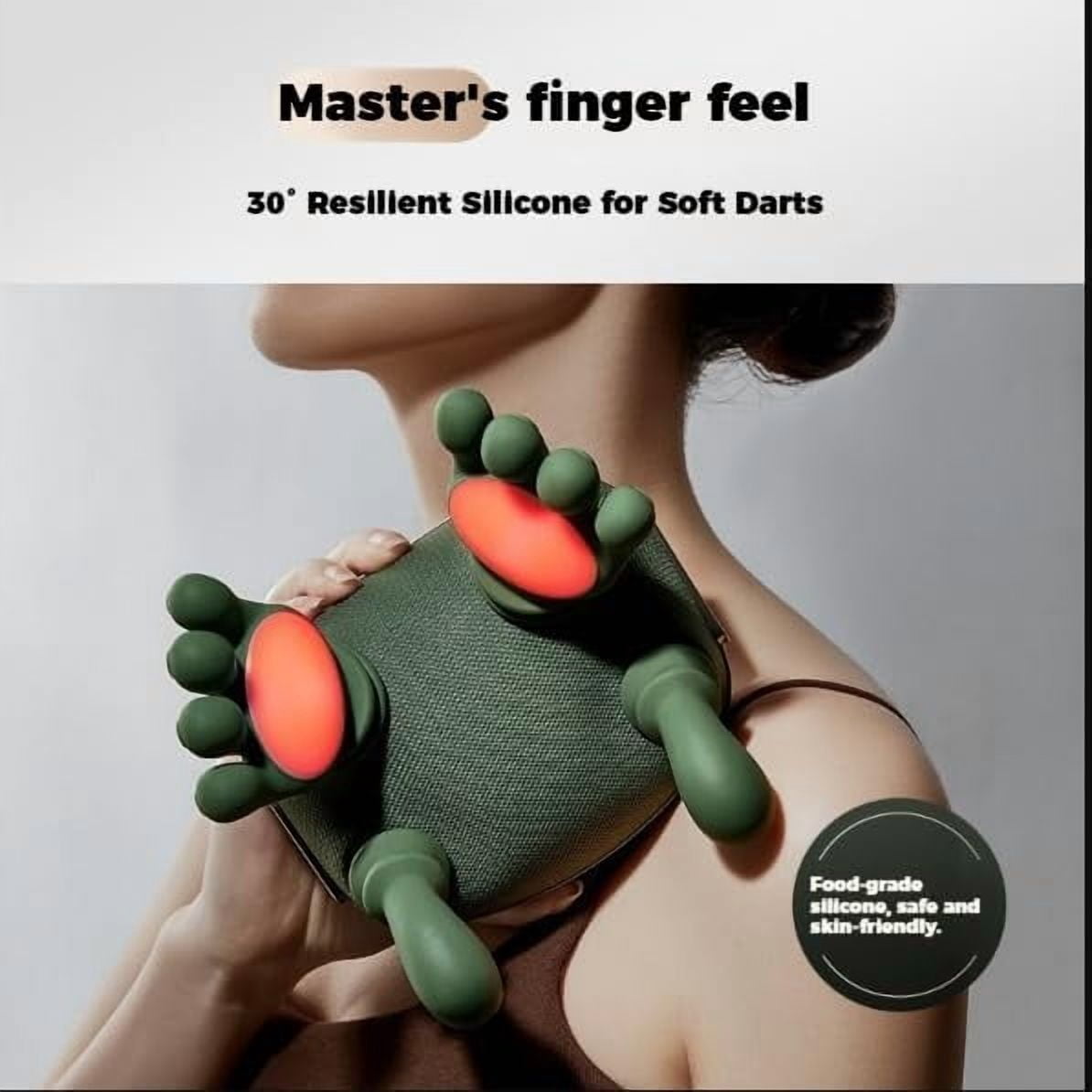 Real Touch Heat Massage, 2026 New Professional Neck and Shoulder Massager, Adjustable Straps for Drop Protection, Applicable to Back, Arms, Legs