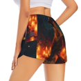 thumbnail image 4 of Picia Candle Shepherd Dog Pattern Women's 2 in 1 Athletic Running Shorts High Waisted Workout Casual Gym Sweat Shorts with Comfy Liner Zipper Pockets-Large, 4 of 9