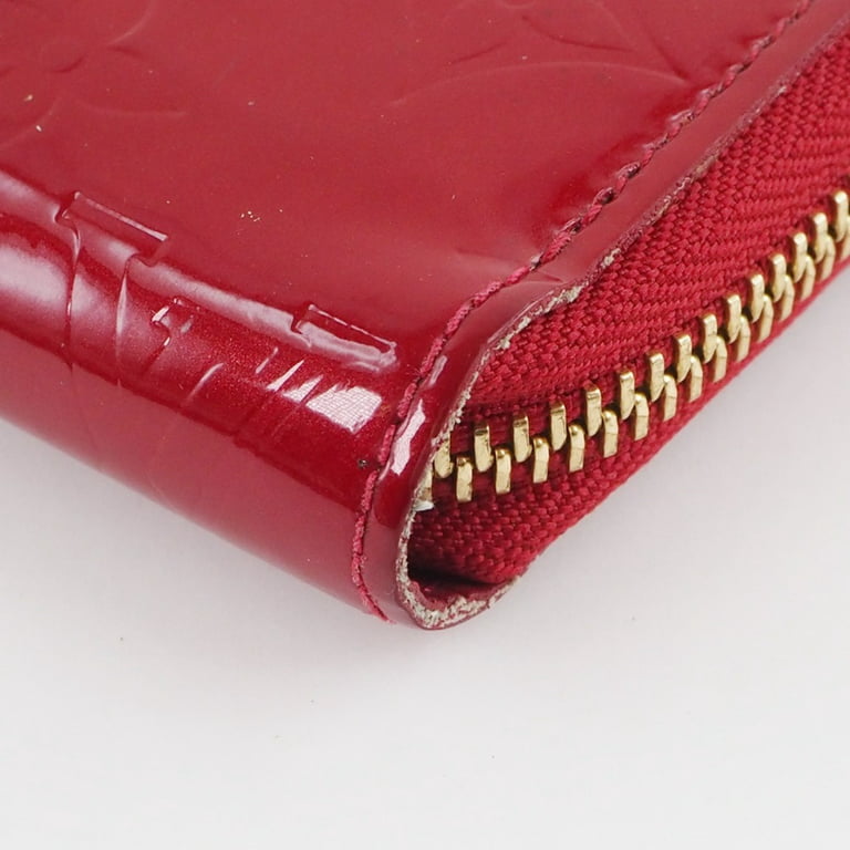 Authenticated Used Louis Vuitton Zippy Wallet M91981 Monogram Vernis Pomme  d'Amour Red CA0180 Women's Long 