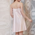 thumbnail image 4 of Camisón de seda con cuello en V para mujer - Tirantes finos, bajo con volantes - Ropa de dormir/spa - S-XL, 4 of 4