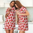 thumbnail image 4 of Disketp Strawberries para Camisón Corto de Manga Corta para Mujeres, Camisón Cómodo con Escote Redondo, Bonito y Confortable, 4 of 6