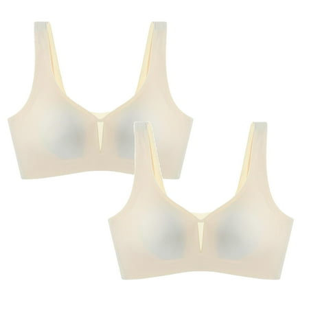 LUOGENLI Women Bralette Ladies Seamless Beauty Back Underwear No Steel Ring Sports Bra Sexy Push up Comfortable Underwear 2Pcs Women Bra Women s Bras 44Dd L