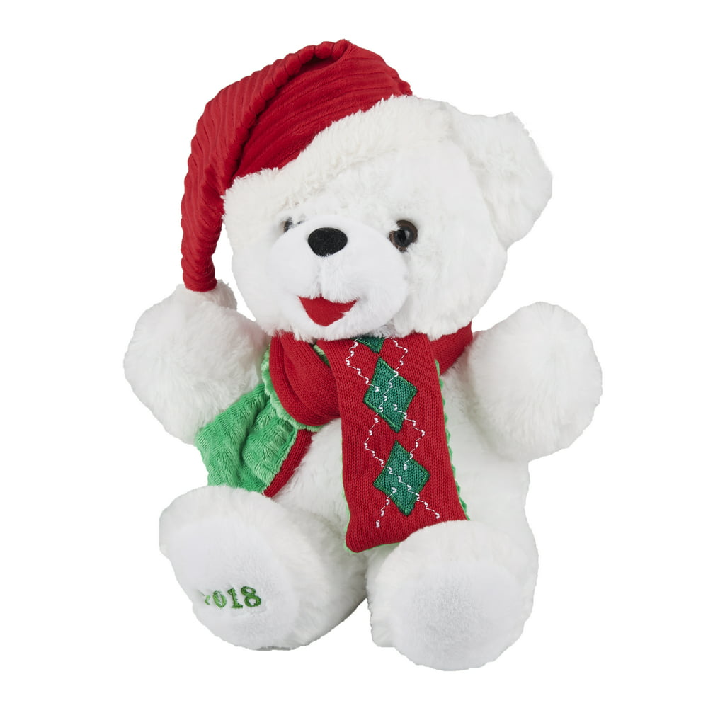 Holiday Time Plush Teddy Bear 2018, 12"