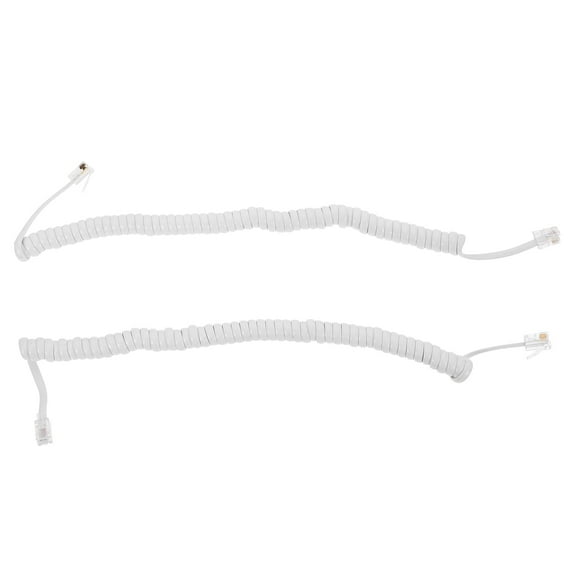 Pawsdot Landline Phone Cords White Sturdy Material Stable Signal No Knots 2Pcs