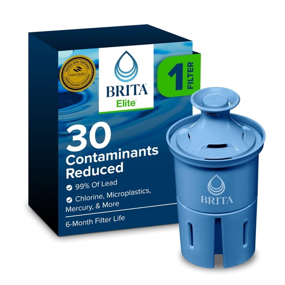 Brita Filtre à Eau Elite, Filtre de Remplacement à Technologie Avancée de Noyau de Carbone pour Pichet et Distributeurs, Sans BPA, Réduit 99 % du Plomb, 1 Pce