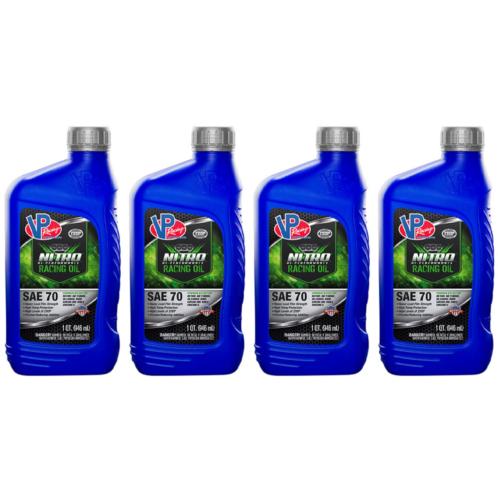 VP Racing Nitro High Performance SAE 70 ZDDP Enhanced Racing Oil, Blue (4 Pack)