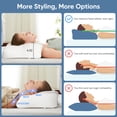 thumbnail image 3 of JIOABL Queen Size Ergonomic Contour Memory Foam Pillows, Cervical Neck Pillow with Cooling Case for Neck Pain Relief, Light Grey, 3 of 8