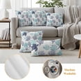 thumbnail image 3 of Teal Blue Coastal Outdoor Pillow Covers, Waterproof Decorative Throw Pillowcases Set of 2, Sea Turtle Nautical Coral Summer Beach Couch Cushion Cases with Zipper for Outside Patio Garden Sofa 20"x12", 3 of 9