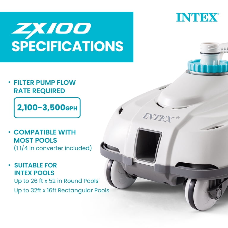 Intex ZX100 Automatic Ground Pool Cleaner with Vacuum Filter and