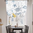 thumbnail image 4 of Tie Up Curtains for Windows Blue Turtle Shell Valance Adjustable Balloon Curtain Coral Conch Seaweed Starfish Tie Up Shades for Kitchen Living Room Bedroom Privacy Curtain Drape 34x45 Inch, 4 of 9