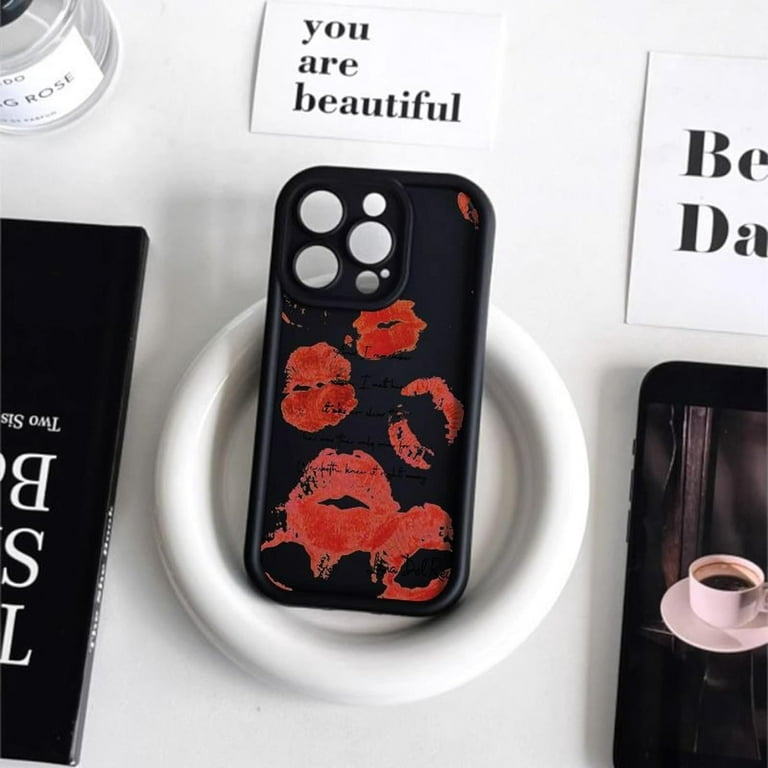 Sexy Girl Red Lips Kiss Silicone Case for iPhone Compatible with iPhone 11  Pro Max, Rose Red - Walmart.com