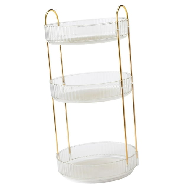360 degree Rotating Perfume Organizer Multi Function Storage Tray Revolving Organizer Clear