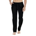 thumbnail image 1 of Pantalones ChicCharm de mezcla de lino y algodón holgados para hombre, color negro, talla M, 1 of 6