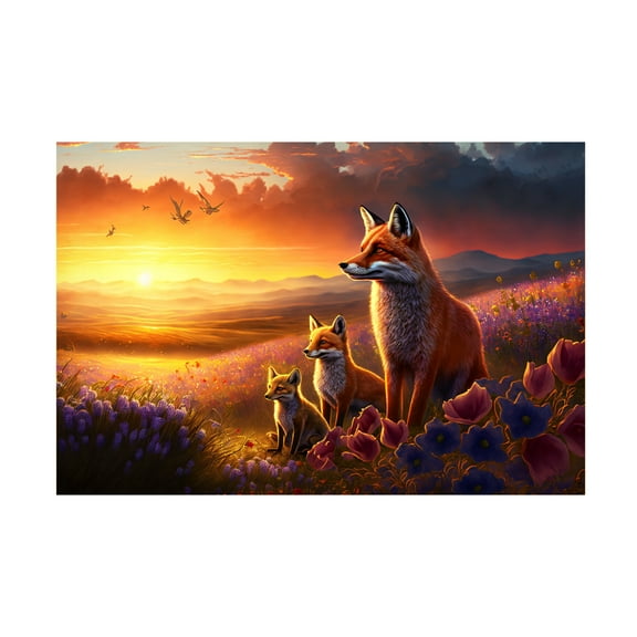 Canvas Wall Art - Ray Heere 'Woodland Animals 5' Wall Art for Living Room, Bedroom, or Office Décor by Trademark Fine Art - 19 x 12 Inches