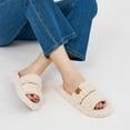thumbnail image 6 of Ecetana House Slippers for Women Open Toe Fuzzy Slippers Slides Memory Foam Indoor House Shoes, 6 of 6
