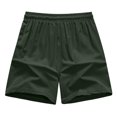 thumbnail image 5 of Men's Shorts Elastic Waist Big And Tall Under $10 Solid Color Polyester Shorts Outdoor Casual Sports Beach Pants, 5 of 9