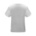 thumbnail image 4 of Camiseta Blusas elegantes con cuello en V para mujer Camisetas casuales de encaje Top básico suelto (Blanco XL) Ygjytge Blanco T XL para Mujer, 4 of 8