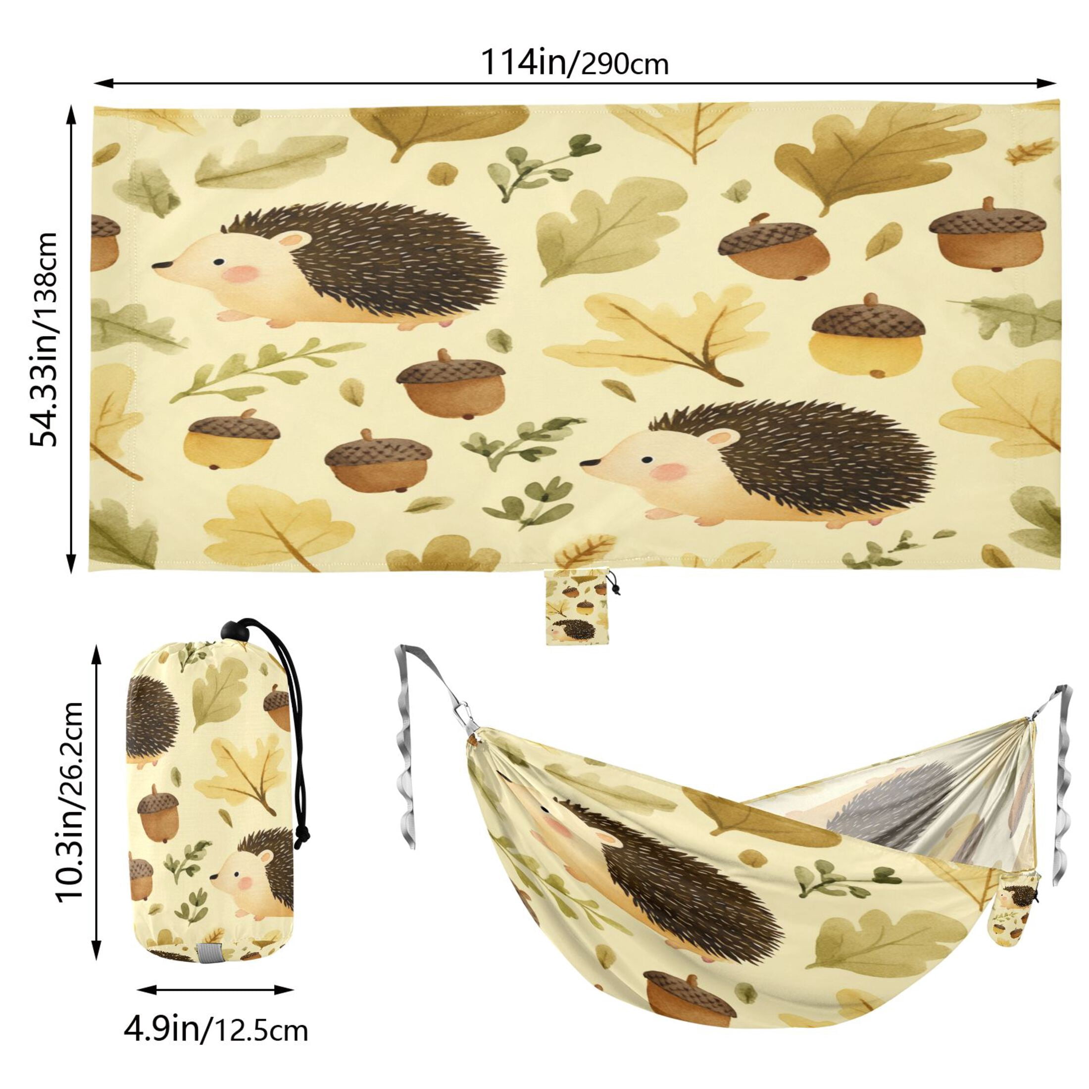 Hammock Camping Hammock Nylon Portable Hammock Travel Camping Hammock Cute Hedgehog Acorn Dots