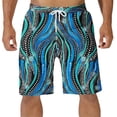 thumbnail image 1 of Mens Pantalones Cortos Elásticos Cintura Casual Bolsillo Cordón Pantalones de Natación Pantalones de Playa para Hombres, 1 of 5