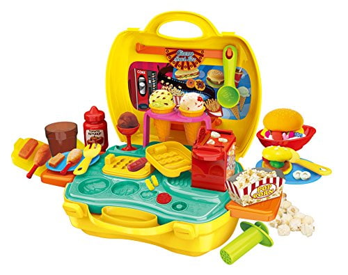 PowerTRC Travel Case Playset | Portable Unique Pretend Play Sets | On The Go Fun | Pretend Play Travel Cases (Fast Food Set)