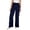 Dark Blue, variant on Fgnfyis High Waist Elastic Wide Leg Solid Color Womens Pants Comfortable Stretchy Everyday Wear Loose Fit Casual Long Pants Army Green S