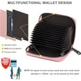 thumbnail image 5 of Credit Card Holder Genuine Leather Personalized Custom Laser Engraving Wallet for Women or Men 20 Card Slots RFID Blocking Accordion Wallet with Zipper, Pink, 5 of 8