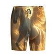 thumbnail image 3 of Picia Golden Winged White Horse Pajama Shorts for Men, Men's Pajama Bottoms, Sleepwear,Short Pajama Pants-3X-Large, 3 of 9