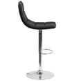 thumbnail image 3 of Flash Furniture Contemporary Black Quilted Vinyl Adjustable Height Barstool with Elongated Curved Back and Chrome Base, 3 of 6