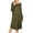 DK Olive, variant on Womens & Plus Round Neck Long Sleeve Knee Length A-Line Swing Trapeze Dress (Magenta, L)