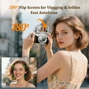 NBD Digital Camera 4K 56MP Vlogging Camera for YouTube,Portable Cameras for Photography with 32GB SD Card