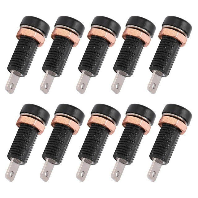HUGFEGWE 10PCS 4mm Banana Jack Socket Female, Connector Panel for Electronic Instrument (Black) U2536-25702