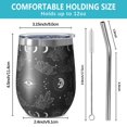 thumbnail image 5 of 12oz Stemless Wine Tumblers Black Eye Moon Crystal Cloud Star Pattern Vacuum Insulated Stainless Steel Travel Tumbler Cups Mug with Lid and Straw for Champaign,Cocktail,Beer with Cleaning Brush, 5 of 5