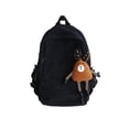 thumbnail image 1 of Sonducket para niña, bolsa de estudiante, bolso de hombro, multicolor, de gran capacidad, de pana, estilo Ins, dulce regalo, ligero Mochilas Negro (con colgante) Sonducket AP018938-01, 1 of 6