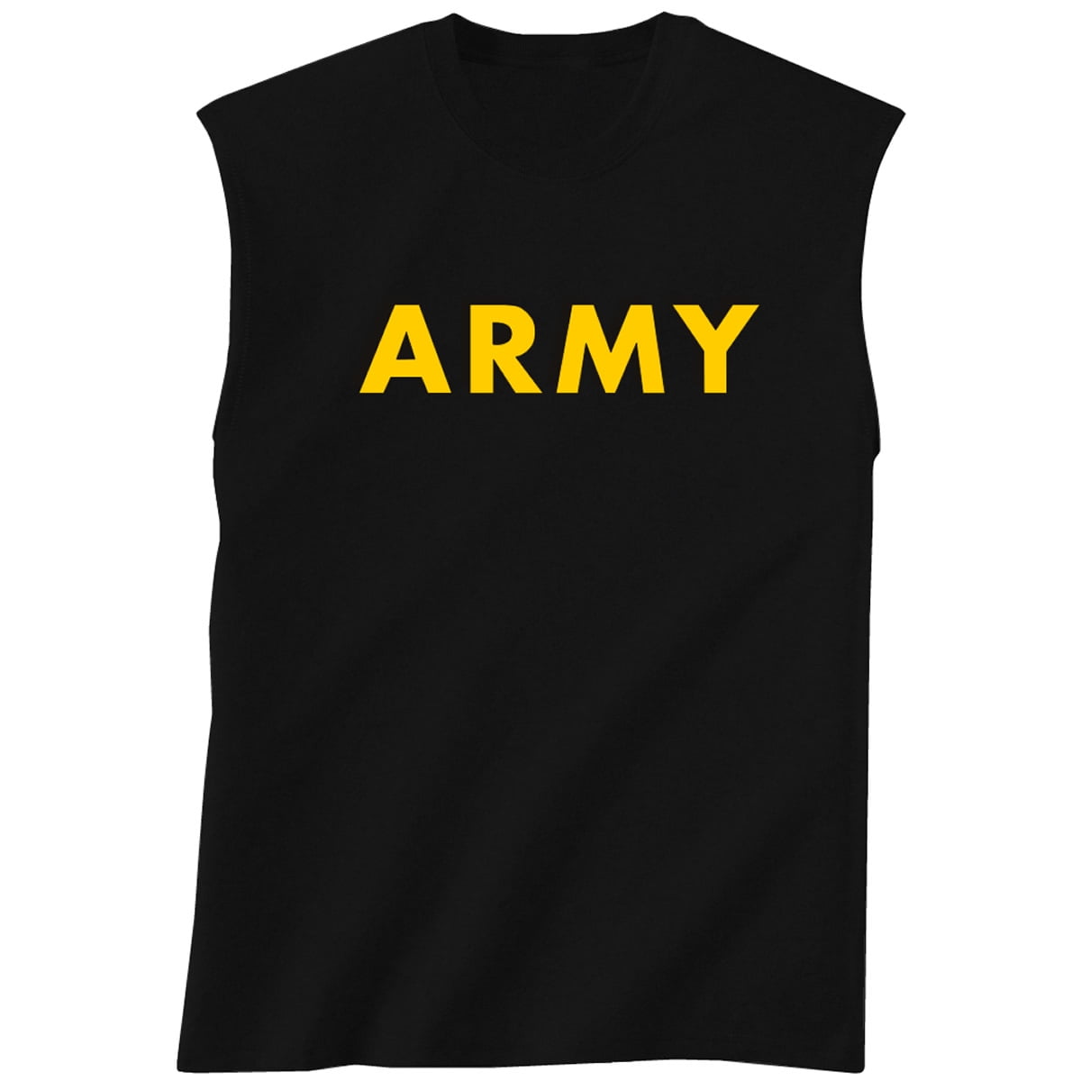 Black ARMY Sleeveless T-Shirt with gold 