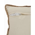 thumbnail image 3 of LR Home Ringo Set of 2 Gray/White 18" x 18" Jute Bordered Striped Cotton Blend Adult Decorative Throw Pillow Set, 3 of 4