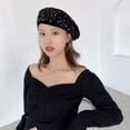 thumbnail image 3 of Bling Beret Hats for Women Sequin Paris Artist Cap Fashionable Ladies Sparkle Shining French Style Beanie Beret, 3 of 5