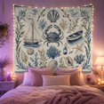 thumbnail image 2 of Blue Crab and Coastal Elements on Textured Background, Serene Vintage Illustration for Beach Lovers, Coastal Nautical Wall Art, Birthday Gift, Tapestry Wall Hanging for Bedroom and Living Room, 2 of 7