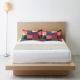 thumbnail image 6 of Yayeee Pillowcase Standard Size Set of 2 Satin Wrinkle Resistant Pillow Case, Red and Purple Plaid Pattern, 6 of 7