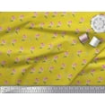 thumbnail image 3 of Soimoi Yellow Cotton Duck Fabric Leaf Floral Print Fabric by the Yard 44 Inch Wide, 3 of 3