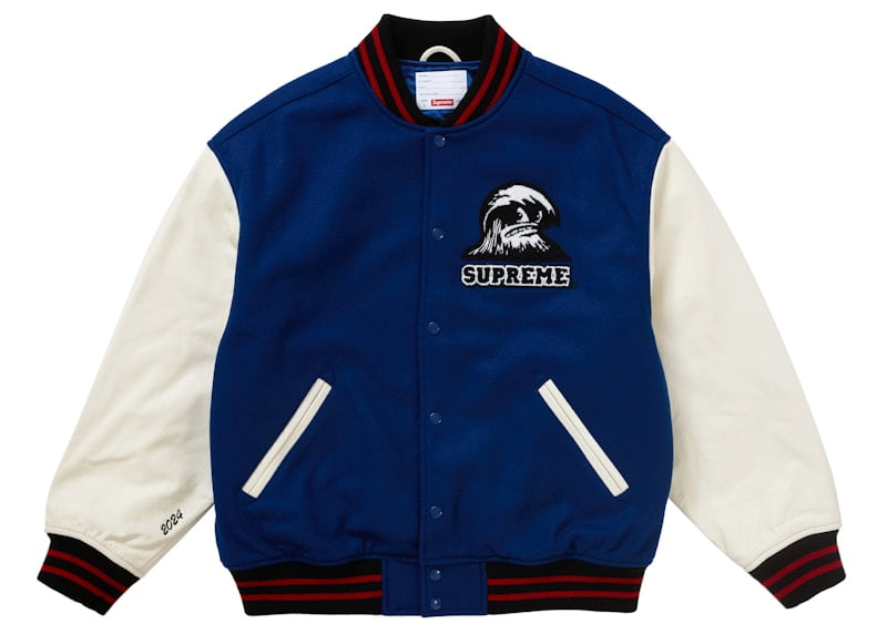 Supreme Men's Wave Varsity Jacket Blue, from StockX - Walmart.com