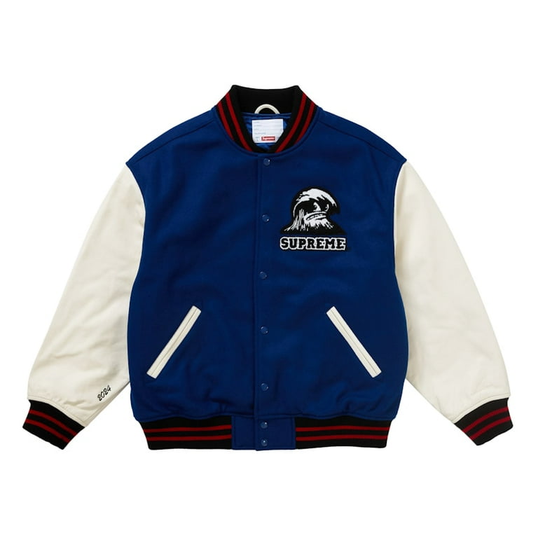 Supreme Men's Wave Varsity Jacket Blue, from StockX - Walmart.com