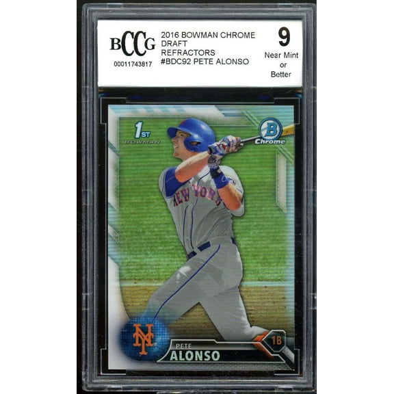 Pete Alonso Rookie Card 2016 Bowman Chrome Draft Refractors #BDC92 BCCG 9