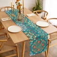 thumbnail image 3 of Green Boho Table Runner - 120 Inch Long, Kitchen Dining Table Runner Dresser Scarves, Shabby Vintage Ethnic Abstract Floral Art Farmhouse Decor for Coffee Tables Wedding Party Banquet, 3 of 8