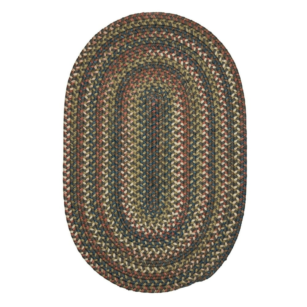 2' x 4' Rustic Oval Handmade Braided Area Throw Rug