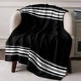 thumbnail image 3 of Throw Blanket for Couch Black Striped Soft Fleece Flannel Blankets Cozy Lightweight Blanket for Home Sofa Living Room Black White Stripes Bed Throws 30" x 40", 3 of 9