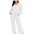 thumbnail image 2 of Spring Savings Clearance Lindreshi Womens Pajama Sets 2PC Women 2023 Color Sports Suit Casual Sports Hoodie Pant Two-Piece Set, 2 of 7