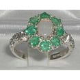 thumbnail image 2 of LBG British Made 925 Sterling Silver Natural Opal & Emerald Womens Statement Ring - 33 size options - Size 10.75, 2 of 6